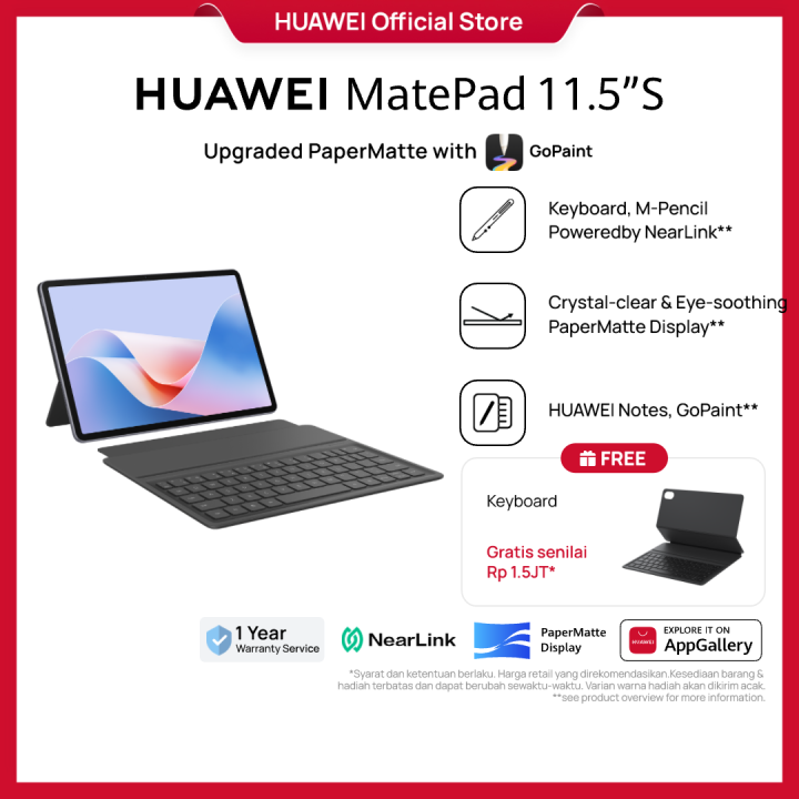 HUAWEI MatePad 11.5"S PaperMatte Edition Tablet [8+256GB] | NearLink Accessories | GoPaint | PC Level WPS