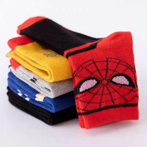 5Pairs/Set Kids Socks 3-6 Yrs Old Baby Socks Spider-Man Superhero Cartoon Boy Girl Socks Cotton Sock