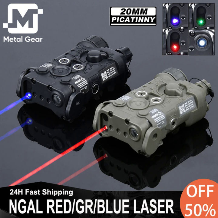 WADSN Laser NGAL Tattico Verde/Blu/Rosso + LED Strobe Per Airsoft E Caccia (NO IR)