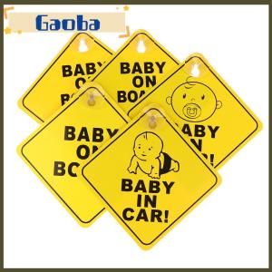 gaoba Baby On Board Safety Car Window Suction Cup Warning Sign Driving Car Stickers