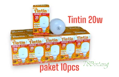 Lampu LED 20 watt paket 10pcs - bohlam TINTIN tipe 20 isi 10pcs - lampu TINTIN