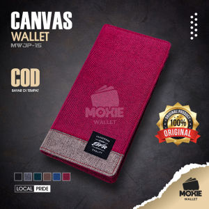 Dompet Panjang Pria Distro Keren Slim Canvas Wallet MWJP15 Branded Bahan Kanvas Motif Polos Banyak Slot