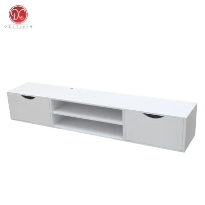 Rak TV Dinding Minimalis 2 Laci Meja TV Tempel Dinding Aesthetic 100x20 cm
