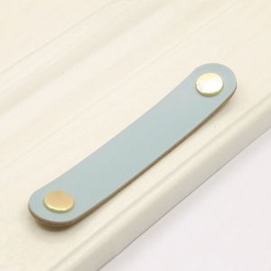 TFHDFHRG Modern Style Environmentally Soft Hardware Artificial Leather Leather Handle Door Pulls Drawer Handle Furniture Knobs
