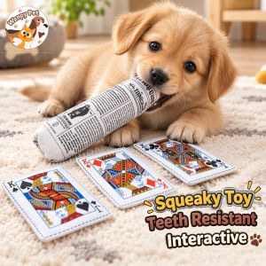 Crinkle Squeaky Dog Chew Toy Interactive Bite Resistant Pet Sound Toy For Puppy Small Dogs Teething Boredom Relief Newspaper Styles