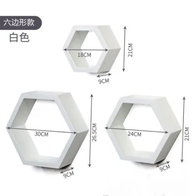 ชั้นวางของติดผนังทรงรังผึ้งแบบ Handmade 3 ชิ้น วัสดุไม้ MDF คุณภาพดี รับน้ำหนักได้ดี ใช้ตกแต่งผนังบ้าน ออฟฟิศ คาเฟ่ หรือร้านค้า มี 2 สีให้เลือก (ขาวและดำ)