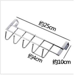 ZH264 Stainless Steel 5 Hook Cabinet Door Back Type 5 Hook Coat Hook Back Door Storage