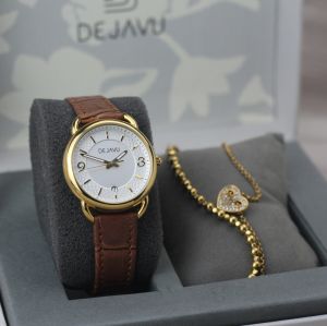 Jam tangan wanita DEJAVU 5021 boxset free kalung water resist Original