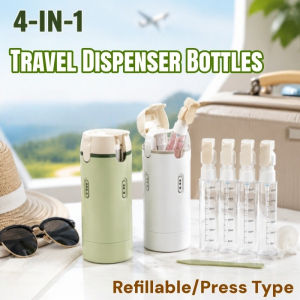 4In1 Travel Refillable Dispenser Bottles Press Type Leak Proof Cosmetic Toiletry Storage Bottle Set