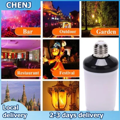 CHENJ 1Pc LED ngọn lửa hiệu ứng lửa ánh sáng bóng đèn E27 mô phỏng thiên nhiên nhấp nháy đèn trang trí nội thất
