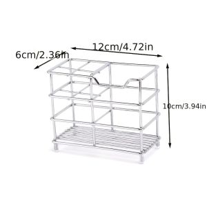 5-Slot Stainless Steel Toothbrush Holder - Space-Saving Freestanding Design No Installation Required Ideal for Bathrooms