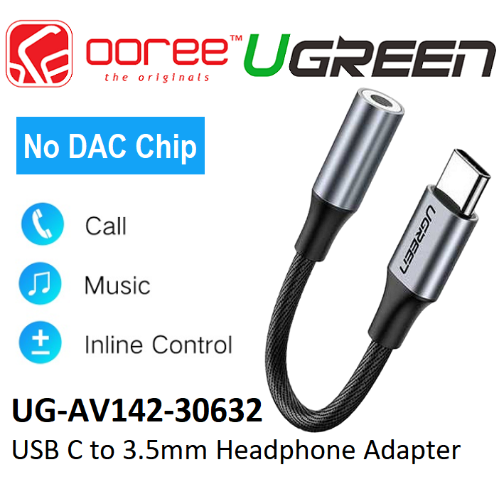 UGREEN AV142 / AV161 (WITH DCP) USB-C MALE TO 3.5MM FEMALE AUDIO JACK ...