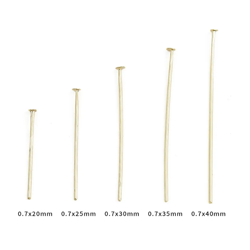 50pcs/lot 20/25/30/40/50mm 18k Gold Plated Copper Eye Head Pins