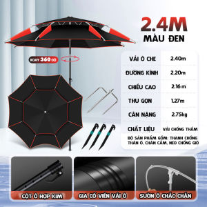 Ô câu cá - ô dù che nắng che mưa cao cấp - 2m0 - 2m2 - 2m4 Nhiều màu AA46