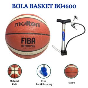 BASKETBALL BG4500 INDOOR OUTDOOR / BOLA BASKET KULIT BG4500 /  FREE PENTIL JARING