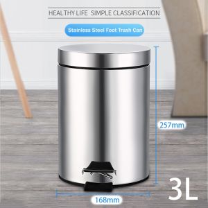 Stainless steel foot-operated flip-top trash bins suitable for home use