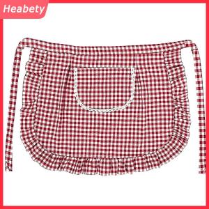 Heabety  Tạp dề vuông kiểm tra nửa eo Tạp dề chất liệu cotton chống vết bẩn thoáng khí nấu ăn tại nhà quần áo làm việc phụ kiện nhà bếp