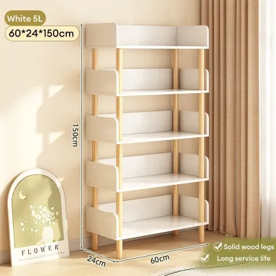 LULU Floor Storage Rack Movable Bookshelf With Wheels Household Integrated Wall Mounted Multi Layer Storage Rack Living Room Simple Bookcase Large Capacity Organizer For Home Living Room Study Bedroom