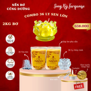 Nến Bơ Cúng Phật - Combo 36 ly SEN LỚN 80-90ML - Set Nguyên Liệu 36 ly Làm Nến Bơ Cúng Dường Tại Nhà - Nến Bơ Song Kỳ