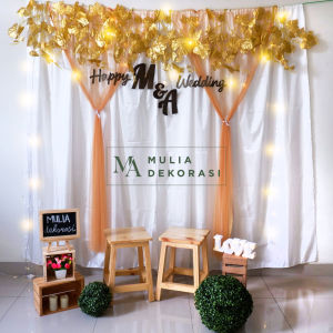 Dekorasi Backdrop Lamaran Nikahan Aqiqah Background Bekdrop Paket Mulia M