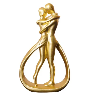 Couple Hugging Statue Modern Art Couple Embracing Ceramic Figurine Lover Ornament Home Decoration