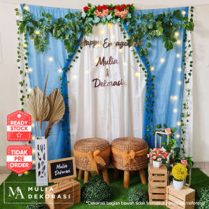 Dekorasi Lamaran Tunangan Backdrop Nikahan PhotoBooth DIY Akad Nikah Aqiqah Khitan Paket Mulia SS