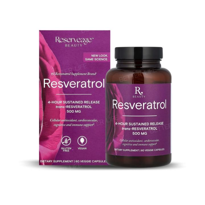 Reserveage Beauty Resveratrol 500 mg (60 Veggie Capsules) (No.3874 ...