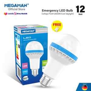 LAMPU MEGAMAN 12W Emergency-Bulb YTA80EMA N 6500K PUTIH-GARANSI RESMI