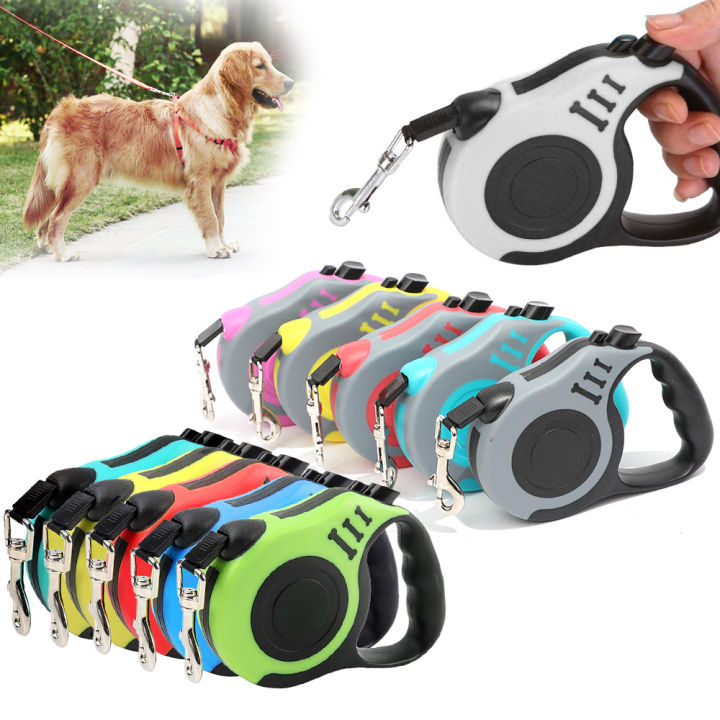DySunny 3meters/5meters Long Retractable Dog Lead Tape Extendable Rope