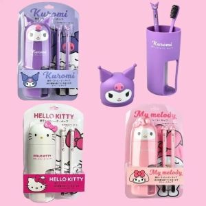Sanrio Hello Kitty/Melody/Kuromi Travel Portable Toothbrush Cup Set