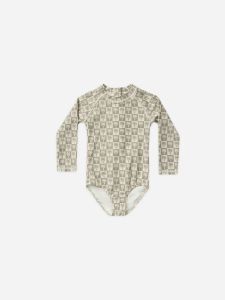 2026 Summer RC Baby Girls Long Sleeve Swimwears Floral Swimsuit Kids Bikini Set Girls Sunscreen Bodysuit One-piece Suits 1-12Y2026