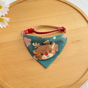 SKISOPGO Christmas Pet Triangle Scarf Collar Cute Cat Christmas Accessories Pet Collar