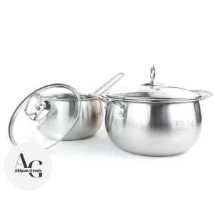Panci BMW Stainless Dengan Tutup Kaca (1SET 2 PCS)