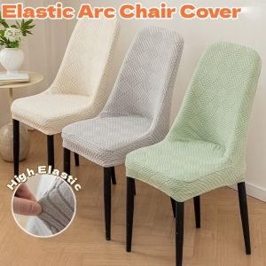 Chair Cover Stretch Jacquard Dining Seat Protector Dust Resistant Washable Home Slipcover Elastic