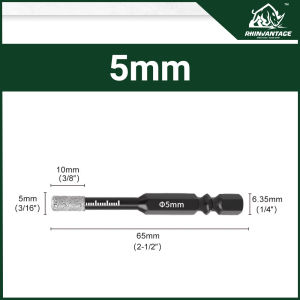 RhinVantage Hex Shank Built in Cooling Wax Dry Diamond Tile Drill Bit | Ceramic Marble Granite (5mm - 16mm)