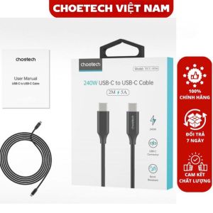 Cáp sạc nhanh Type C to Type C công suất cao 240w Choetech Series XCC-1035/ XCC-1036