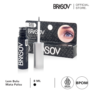 BRASOV Lem Bulu Mata Palsu 8 ML Halal Eyelash Adhesive BPOM XX-CT Hitam