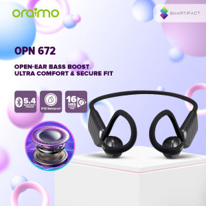 Smartifact by Oraimo OPN-672 Bluetooth V5.4 Open-Ear Headphones Ultra Comfort & Secure Safety Fit Exercise Pedometer Open-Ear Bass Boost IPX5 Waterproof Resistant HD Voice in Calls