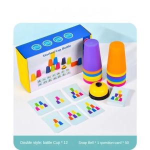 【2 Types】Children Puzzle Stacking Cup Kids Toy Montessori Toys Board Game Kids Educational Toys Stack Cup Game