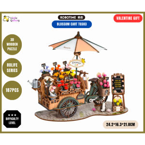 [Ready Stock][Valentine Gift] Robotime Rolife DIY 3D Wooden Puzzle - Blossom Cart TGS03 187PCS