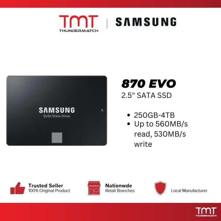 TMT Samsung 870 EVO 500GB 1TB 2TB 4TB 2.5" SATA SSD | Lazada
