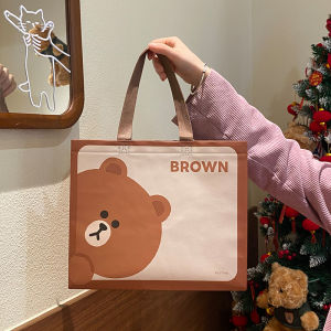 BEAR BROWN Printed Non Woven Bag for Packaging Gifts Parties Shopping Souvenirs Business