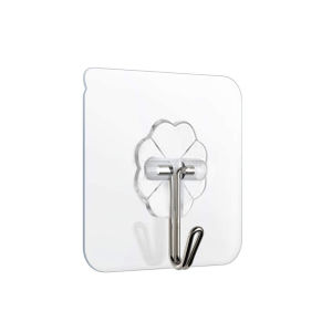 1PCS Transparent Wall Hook Nail-Free Self Adhesive 10KG Door Wall Hangers Coat Hook Kitchen Living Bathroom Strong Suction Hook | Gaben Home