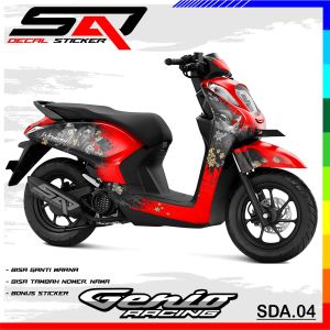 Decal Stiker Custom Full Body GENIO - Dekal Sticker Variasi Honda GENIO Premium Racing SDA.04