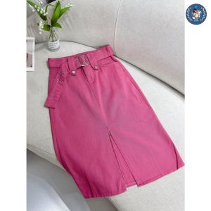 [Q072] Chân váy kaki XẺ LAI KÈM DÂY ĐAI kiểu dáng sang trọng hàng Quảng Châu xịn xò - L2M