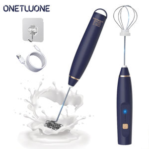 Onetwone แบบพกพาไฟฟ้า Frother โฟม Maker มือถือ Foamer ความเร็วสูงเครื่องดื่มผสม Sticky Hook กาแฟ Frothing Wand 3โหมดปรับไข่ Beater