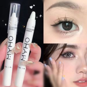 NBANLIKE Silver Waterproof Matte Women Eyeliner Gel Pen Brighten Eye Shadow Liner Stick Highlight Pen Diamond Silkworm Pencil White Highlighter Pencil Lying Silkworm Pencil Glitter Eyeshadow Pen