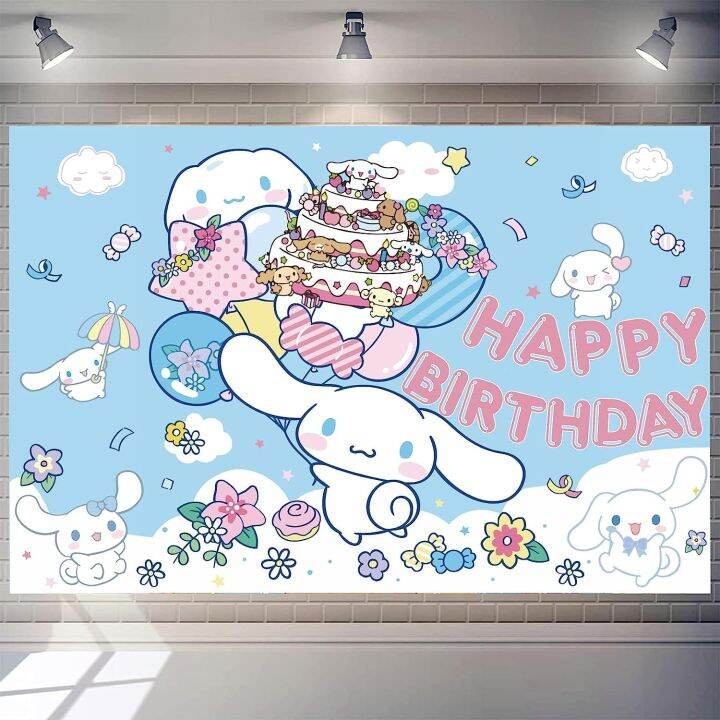 7x5ft Cinnamoroll Birthday Photography Backdrop Cinnamoroll Birthday ...