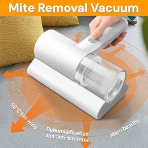 Effective Mite Eliminator Vacuum Cleaner 99.9% UV-C Sterilizer Anti Dust Mite Removal Mite Removal Device UV Sterilizer Handheld Vacuum Cleaner Mite Removal Hand Tool with UV and HEPA Filter for Beds and Sofas Avoid Asthma