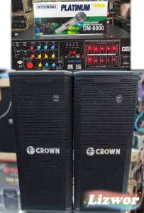 2023 Original CROWN BF-663 3-Way Passive Audio Karaoke Videoke Sound Speaker System with Homevision Amplifier and Platinum DM-8000